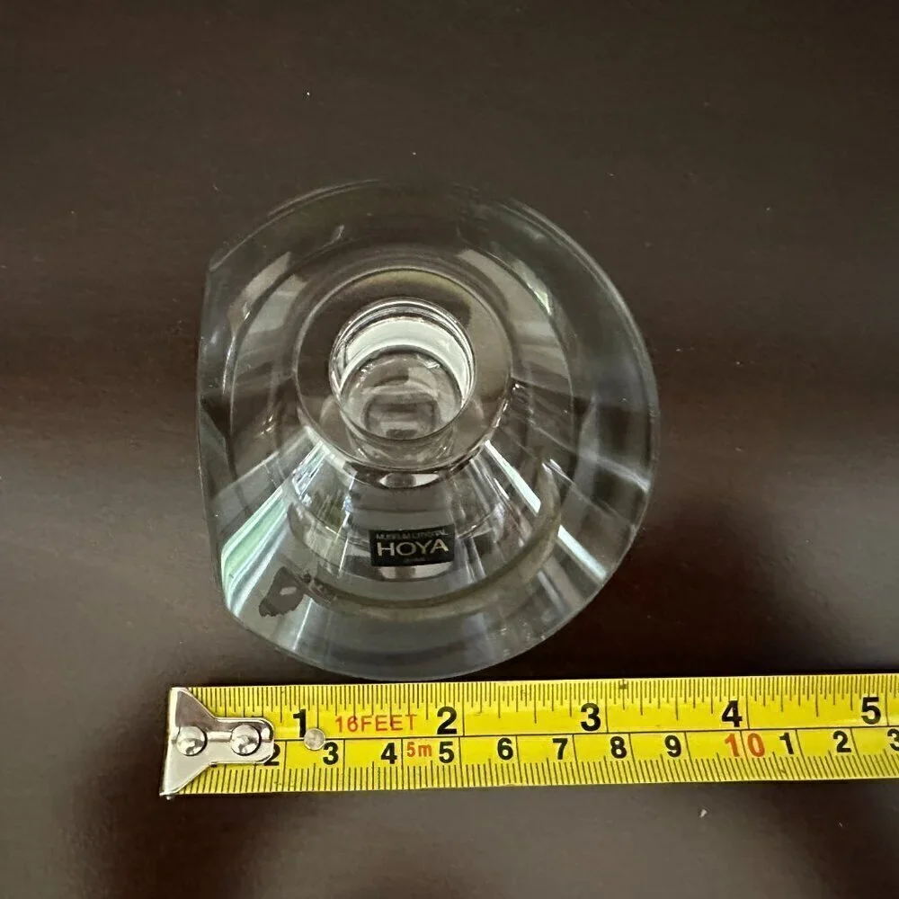 Vintage Hoya Museum Crystal Candlestick Single Candle Holder Japan Set of 2